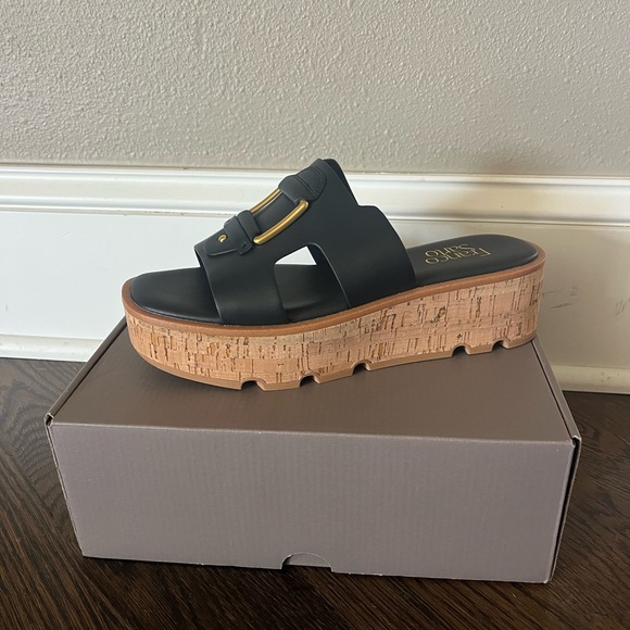 Brand New with box 7.5 Vince Camuto Black Platform Cork Sandals